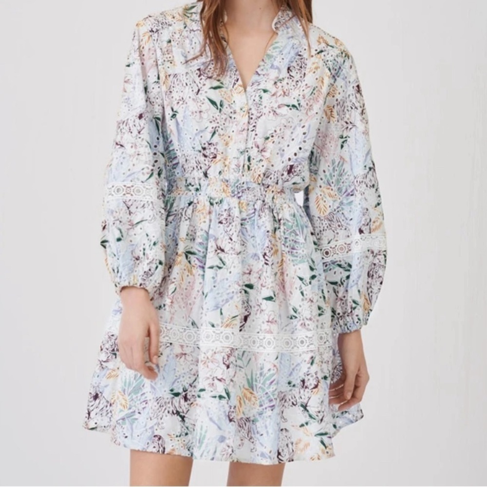 Avantlook Embroidered Eyelet Midi Dress cottagecore dainty feminine